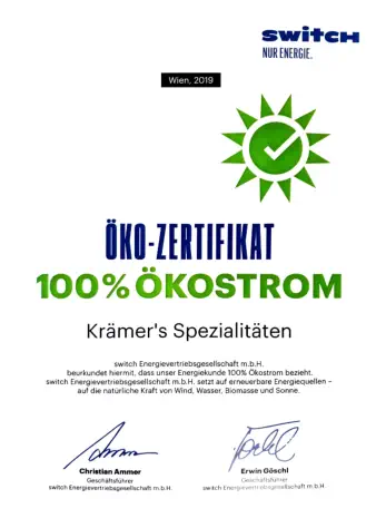 Öko-Zertifikat - Krämer's Spezialitäten